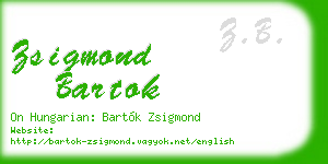 zsigmond bartok business card
